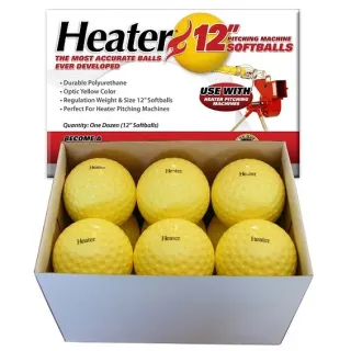 Heater 12 Inch Pitching Machine  Softballs (1 Dozen)